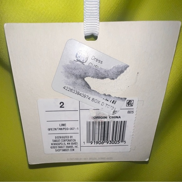 NWT Cushnie x Target Colorblock Lime Green Tan Asymmetric Midi Dress Size 2 - Picture 6 of 6